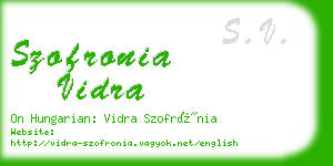 szofronia vidra business card